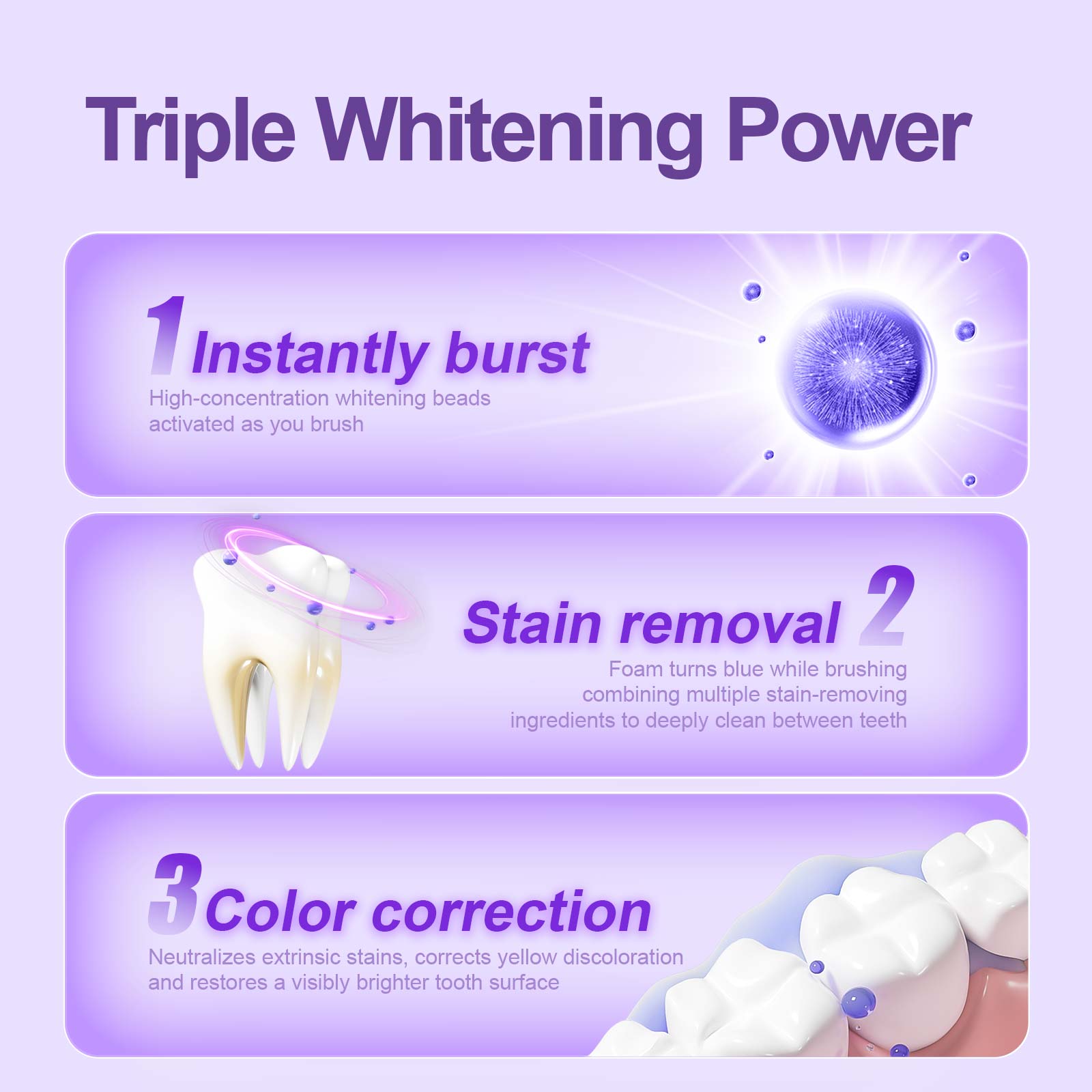 【Buy 1, Get 1 Free】Miss Magic Purple Toothpaste– Advanced Color-Correcting Whitening, Stain Removal, Long-Lasting Fresh Breath, Brightens Yellow Teeth, Supports Oral Health