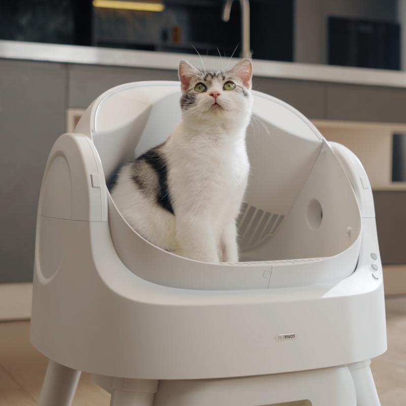 【Limited to 100 orders, off sale when sold out.】PetPivot Autoscooper 11 Open-Top Self-Cleaning Cat Litter Box，Odor-Free Waste Disposal includes Trash Bags